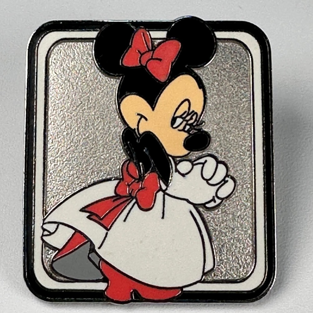 VTG Minnie Mouse Bride Dress Disney Pin Trading White Red Lanyard Series 2002